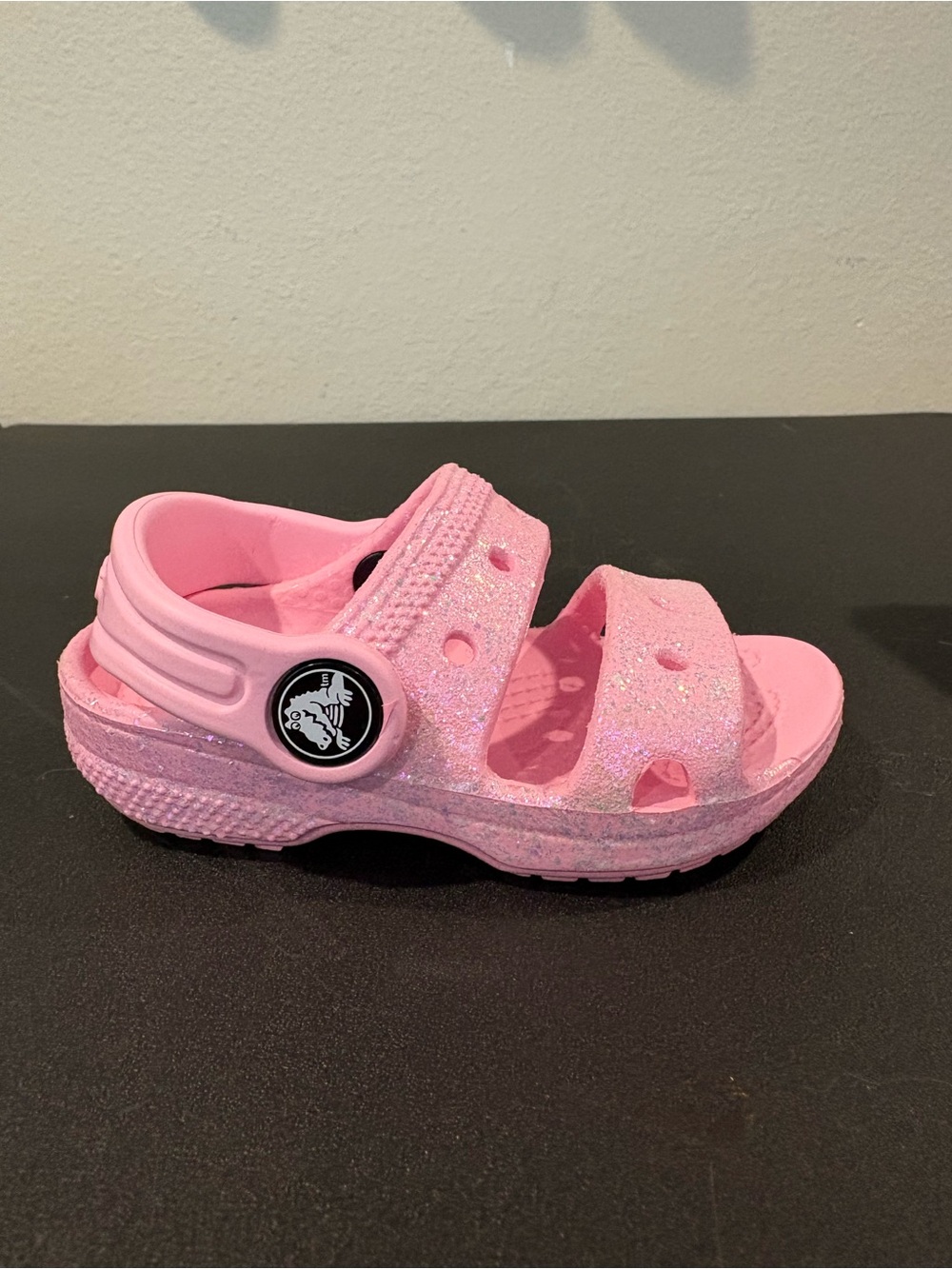 Crocs Classic Glitter Sandal Clog Kid Flamingo Pink Infant Baby Toddler Sizes - Picture 2 of 11